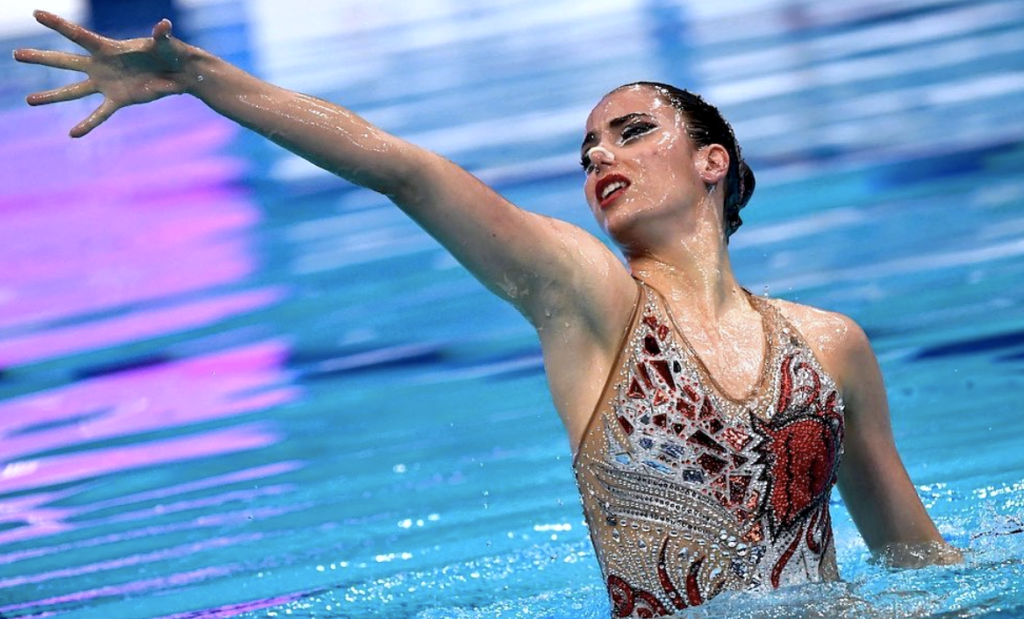 Vasiliki Alexandri swims in solo at the European Championships